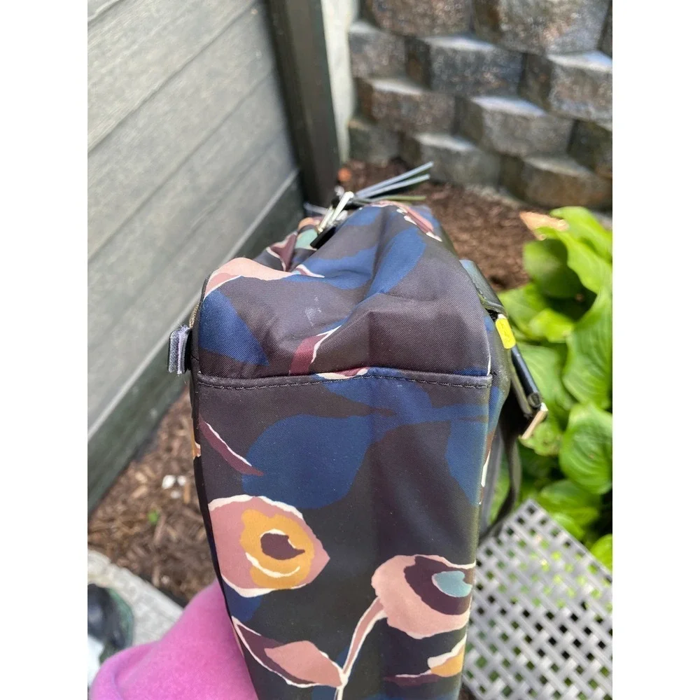 Kate Spade Dawn Paper Rose Backpack Navy Floral Nylon Travel School Bag Stylish